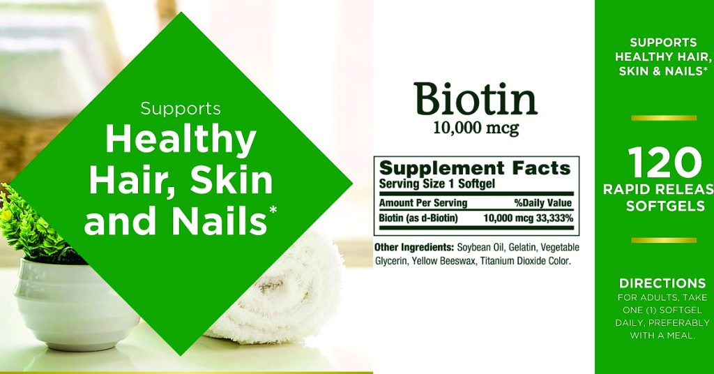 Nature’s Bounty Biotin, Supports Healthy Hair, Skin and Nails