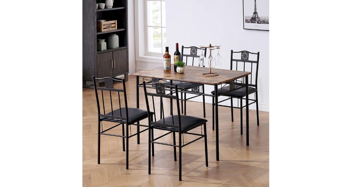 VECELO Kitchen Dining Room Table Sets for 4